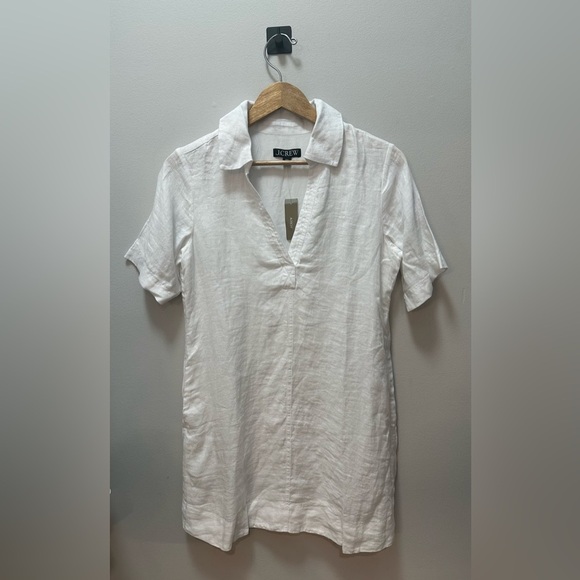 NWT! J. Crew Bungalow Linen Popover Dress V-Neck. XXS #BY799 - Picture 2 of 6